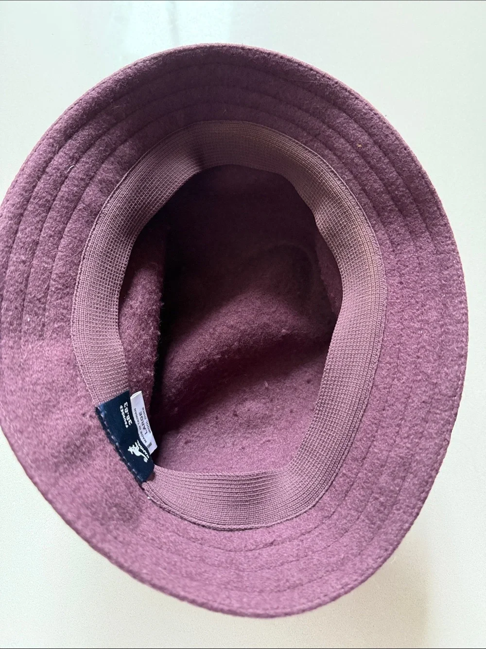 Kangol Plum Purple Wool Bucket Hat, Size L